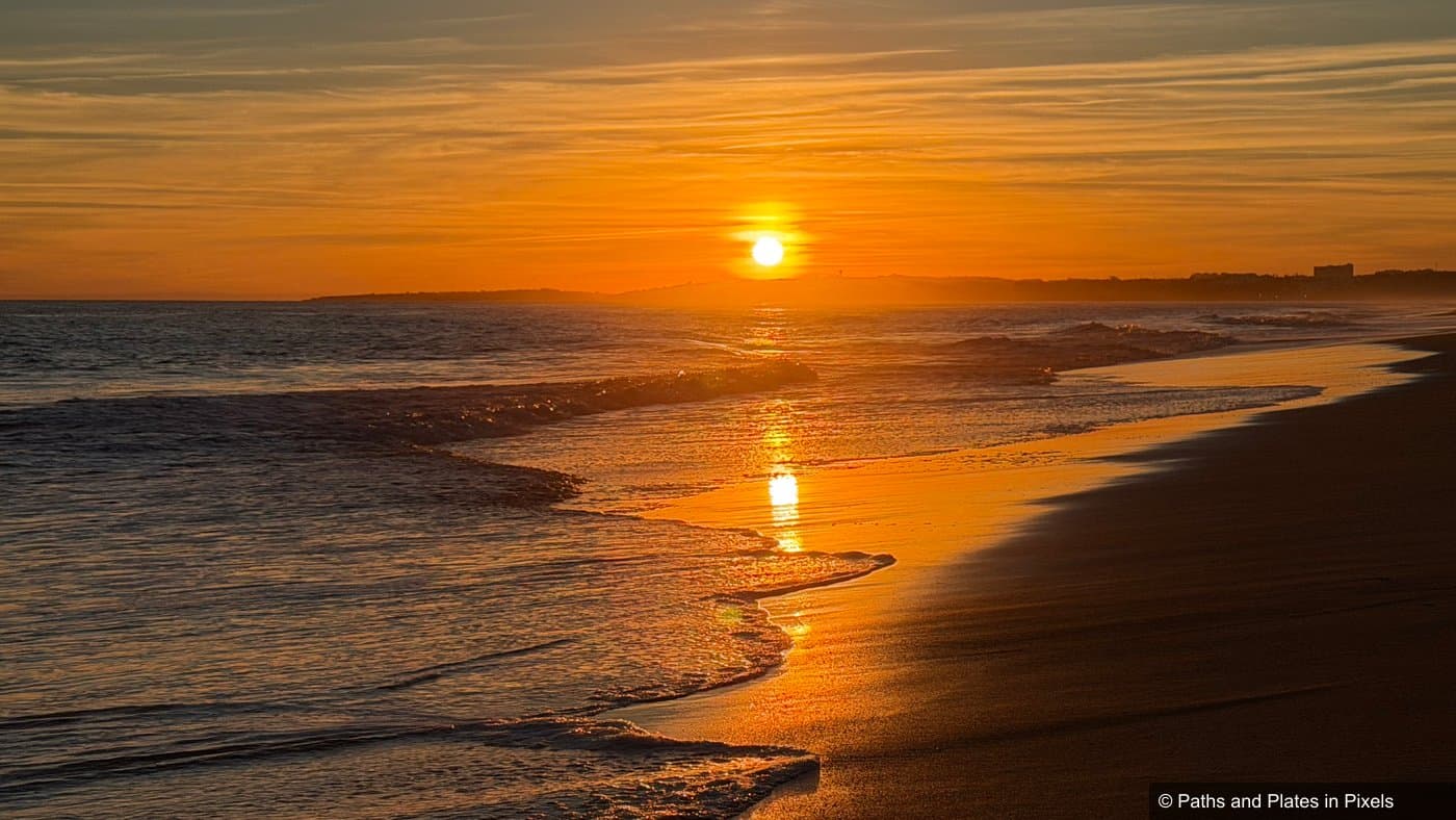 Praia da Rocha Baixinha at golden hour sunset, Algarve