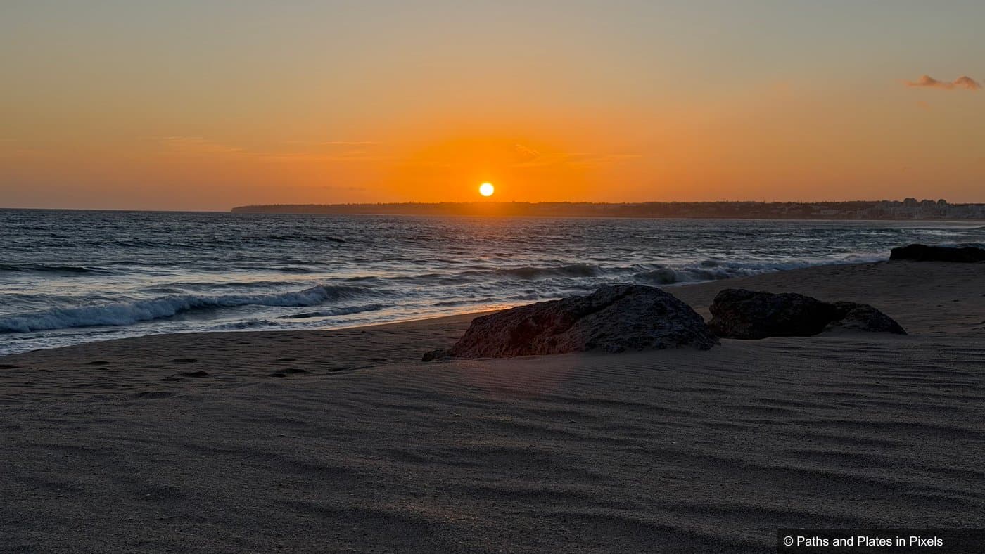 Last sunset at Praia da Galé beach, Algarve