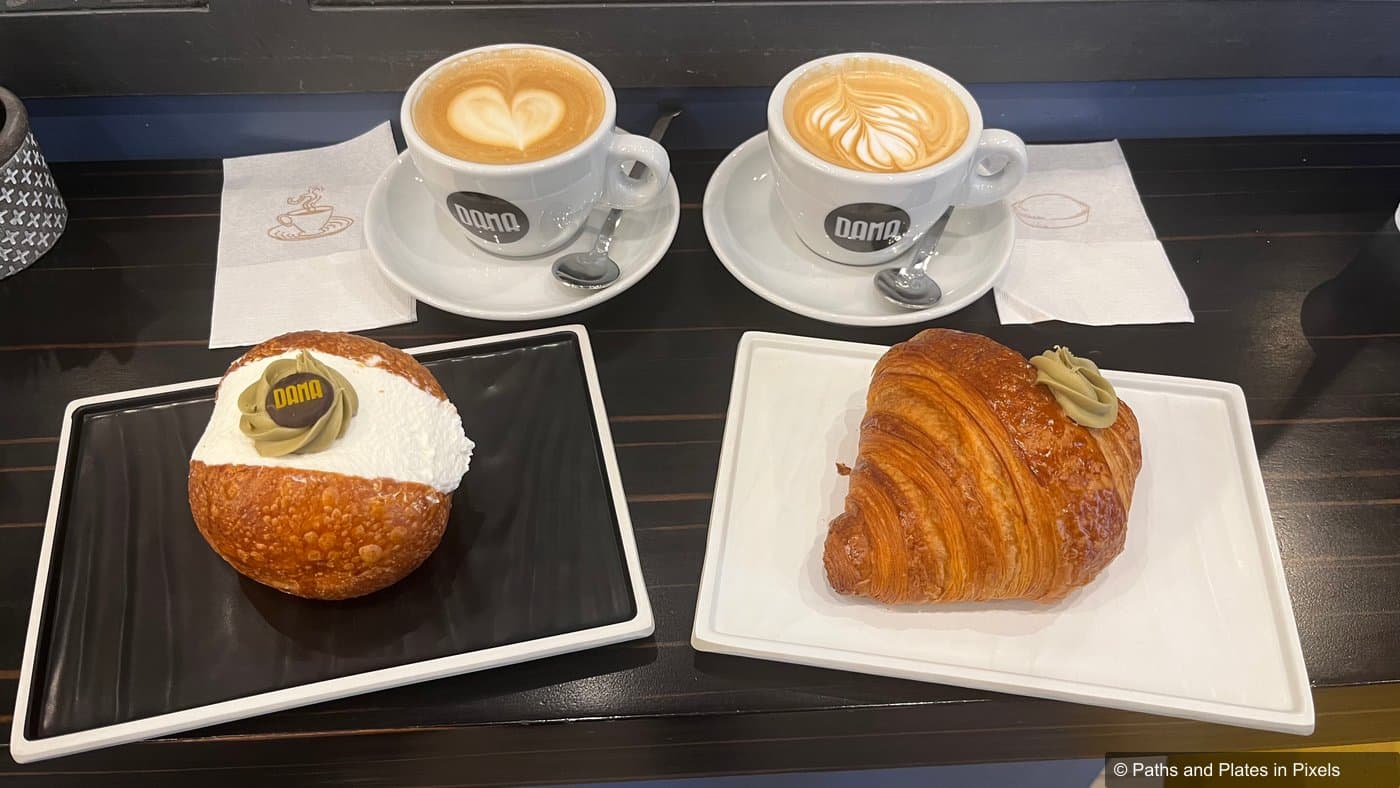 Maritozzo and Croissant for breakfast in Bari, Italy