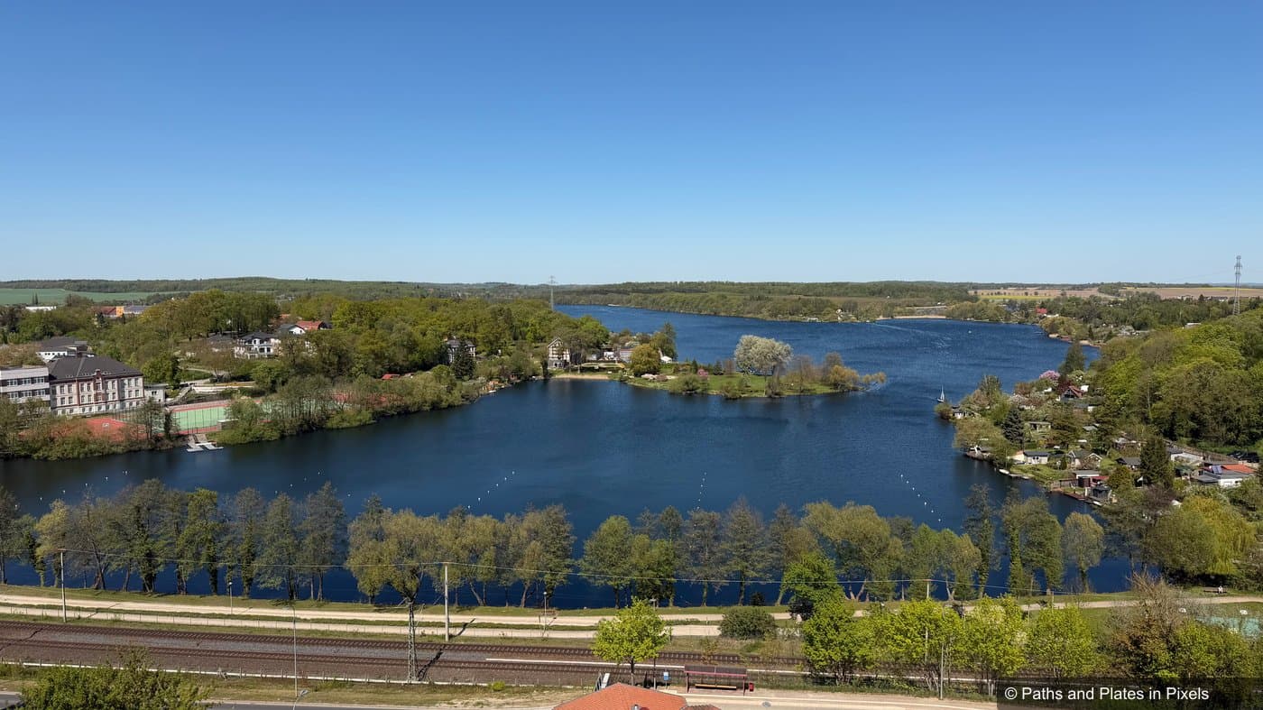 View north from the St. Mary Church tower toward Tiefwarensee